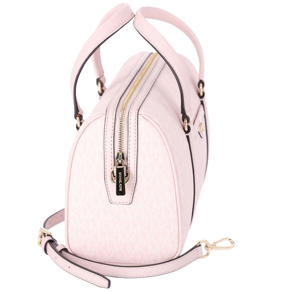 Michael Kors Medium Duffle Bag Satchel Light Powder Blush Pink MK Signature - Picture 3 of 6